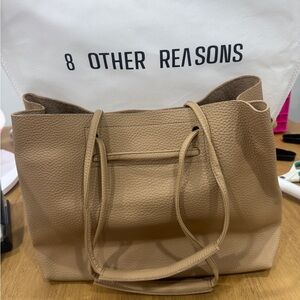8 Other Reasons Beige Bucket Tote Bag